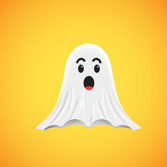 High-detailed cute ghost emoticon, vector illustration