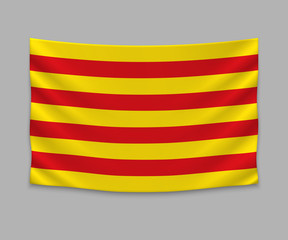 Obraz premium waving flag of Catalonia on white background