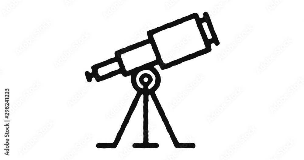 Poster astronomy outline icon animation footage/video. hand drawn like symbol animated with motion graphic,