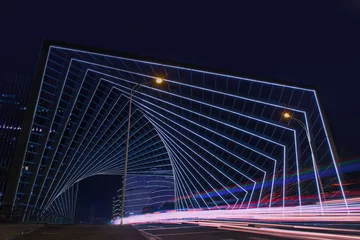 Tuinposter bridge at night © 喆 金