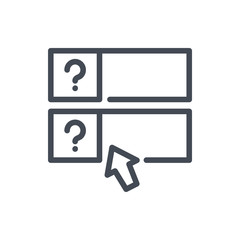 Fototapeta premium Questionnaire line icon. Online exam and survey vector outline sign.