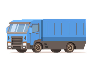 Truck delivery container.Vehicle icon. Flat vector. Delivery and transportation.Shipping logistic.Front view,side.