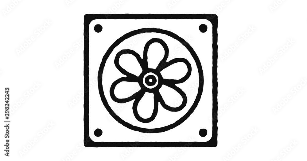 Poster air conditioner outline icon animation footage/video. hand drawn like symbol animated with motion gr