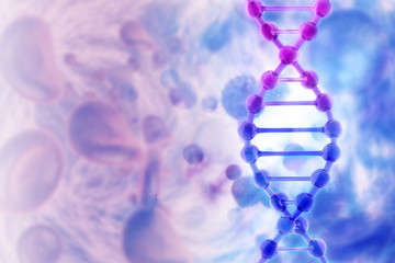 DNA structure on scientific background