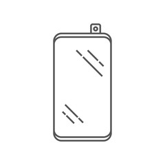 Mobile phone photography camera line icon. Outline vector sign, linear style pictogram isolated on white. Smartphone camera symbol, logo illustration. Editable Stroke. EPS 10