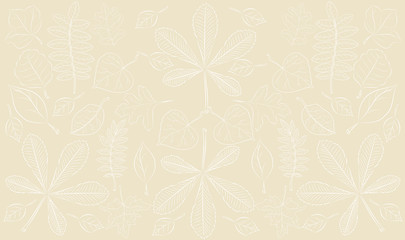 Patterned vector illustration of foliage on beige background