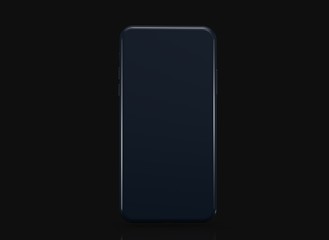 New smartphone with blank screen isolated Flat 3d
