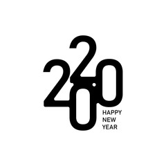 Happy New Year 2020 Text Design logo