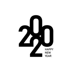 Happy New Year 2020 Text Design logo