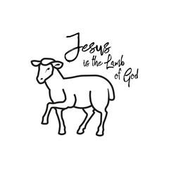 Vector lamb outline icon, sheep icon. Isolated lamb label
