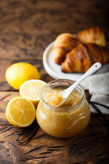 Homemade lemon jam in the jar