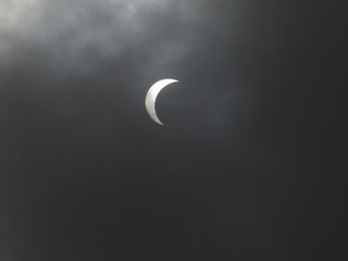 Obraz na płótnie Canvas eclipse of the sun . cloudy landscape