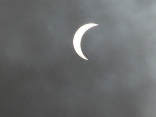 eclipse of the sun . cloudy landscape