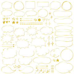 手描き吹き出しセット ゴールド