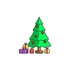 Naklejka premium christmas tree with gifts