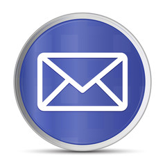 Email icon prime blue round button vector illustration design silver frame push button