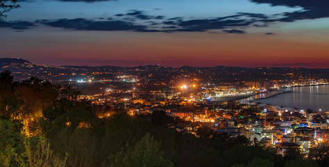 Tramonto su Gabicce Mare Cattolica, parte della Riviera romagnola