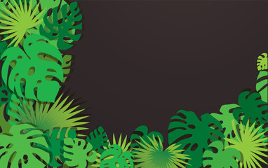 Obraz premium tropical leafs template background vector illustration EPS10