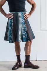 man wearing a womans skirt