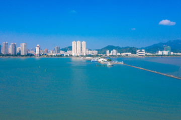Waterfront view of CoupleS Road, Zhuhai City, Guangdong Province, China
