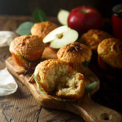 Homemade apple muffins with spices