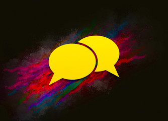 Comment icon colorful paint abstract background brush strokes illustration design
