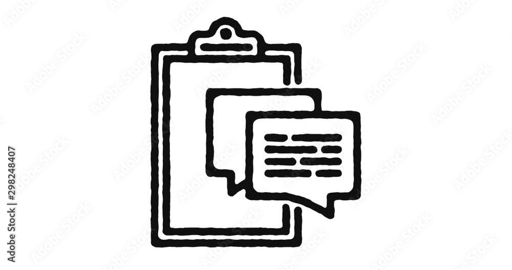 Poster project discussion outline icon animation footage/video. hand drawn like symbol animated with motion