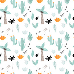 Seamless pattern with plants