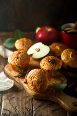 Homemade apple muffins with spices