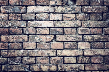 Old brickwork, a fragment of the wall