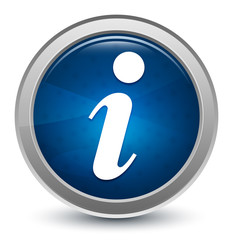 Info icon starburst shiny blue round button illustration design concept