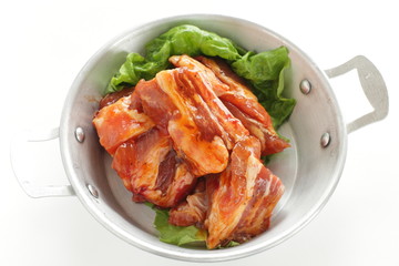 Korean food, seasoning pork ribs for barbecue cooking