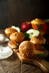 Fototapeta na wymiar Homemade apple muffins with spices