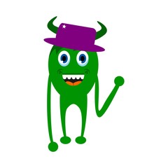 Cute Cartoon Monsters . Vector Illustration of Monsters