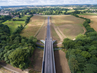 Aerial View Road and Bridge