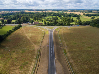 Aerial View Road and Bridge