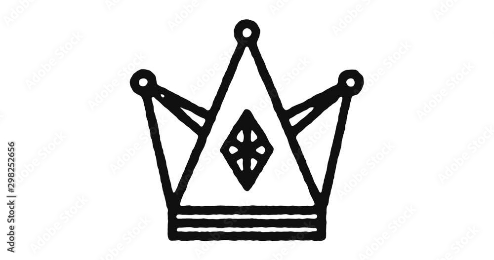 Poster crown outline icon animation footage/video. hand drawn like symbol animated with motion graphic, can