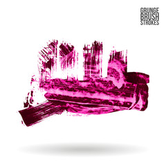 Brush stroke and texture. Grunge vector abstract hand - painted element. Underline and border design.