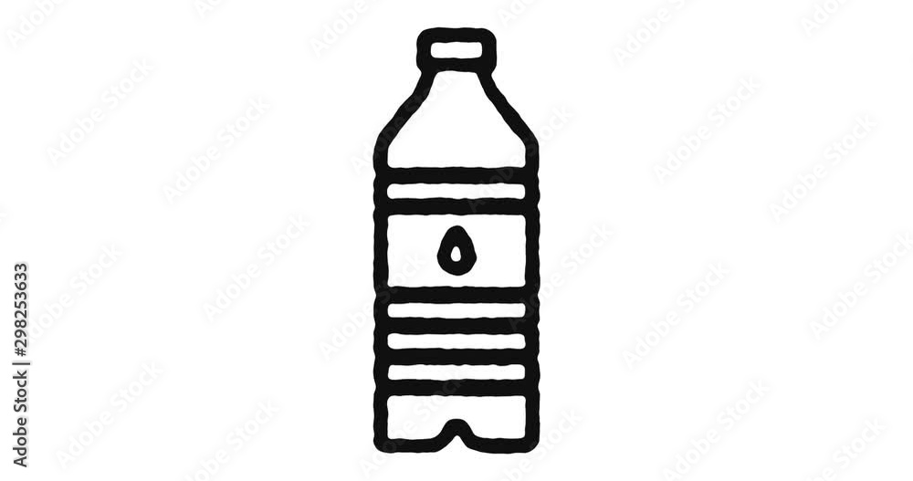 Poster drink outline icon animation footage/video. hand drawn like symbol animated with motion graphic, can