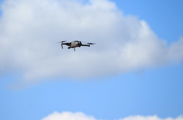 Fototapeta na wymiar drone flies over the city