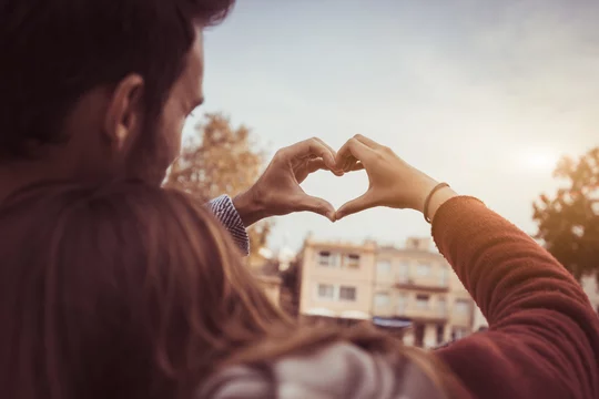 Premium Vector Romantic couple love heart pose illustration