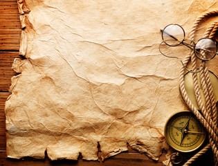 Compass, rope and glasses