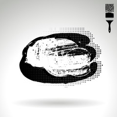 Black brush stroke and texture. Grunge vector abstract hand - painted element. Underline and border design.