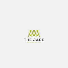 the jade apartment logo design with 3 trees logo
