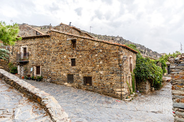 town houses Patones de Arriba in the province of Madrid, Spain