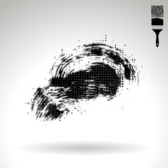 Black brush stroke and texture. Grunge vector abstract hand - painted element. Underline and border design.