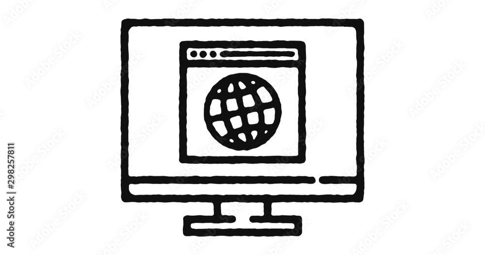 Poster web business outline icon animation footage/video. hand drawn like symbol animated with motion graph