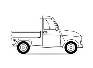 Französisches Auto Pritsche Kontur Silhouette