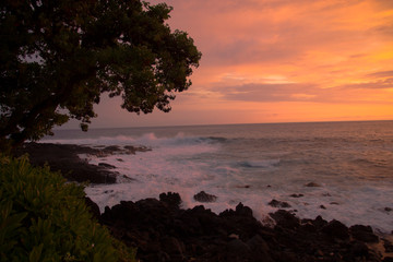 Naklejka na ściany i meble Sunset in Kona, Hawaii
