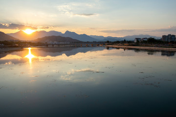 Park and water canal in Konyaalti district in Antalya, Turkey